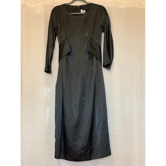 Comme des Garçons Black Satin Sash Dress - Picture 1 of 2
